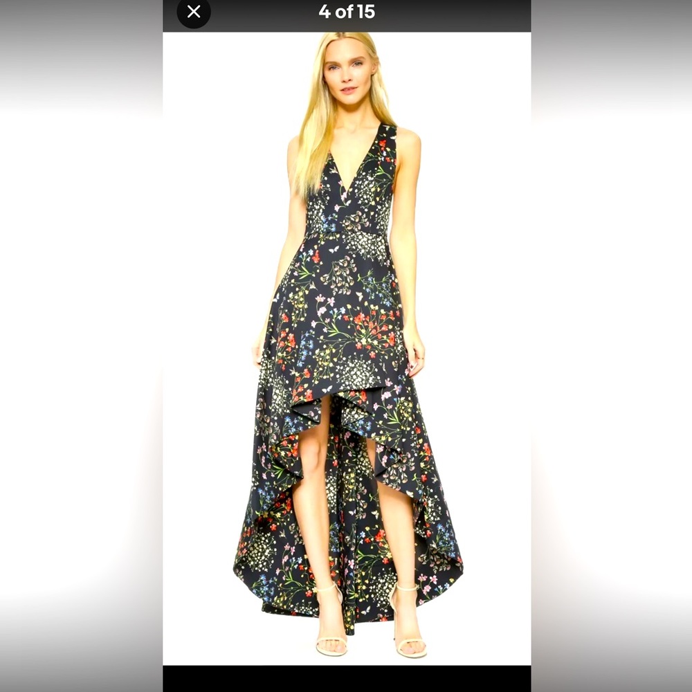 Alice + Olivia Floral High-Low Prom Dress